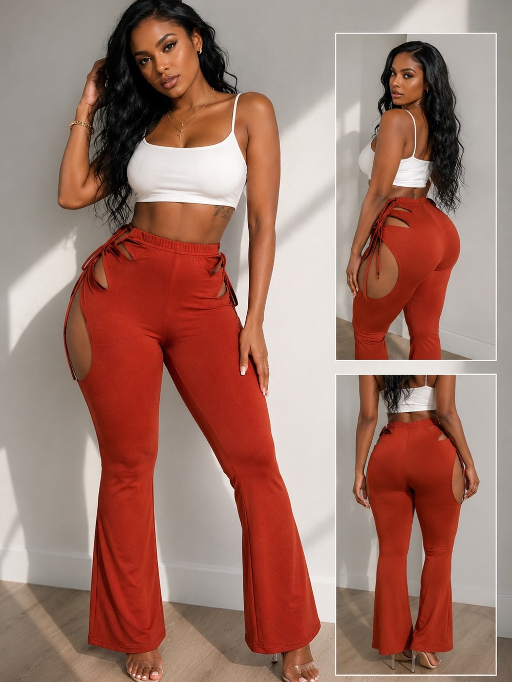 SHEIN Slayr Hollow Out Lace Up Pants size XS new without tag